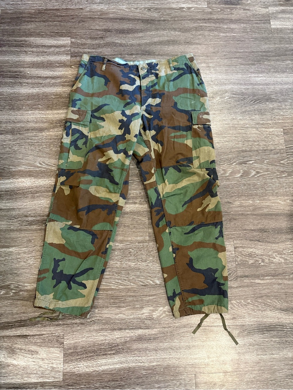 Vintage Military Camo Pants XL Regular Men’s Army Woodland Camouflage Trousers